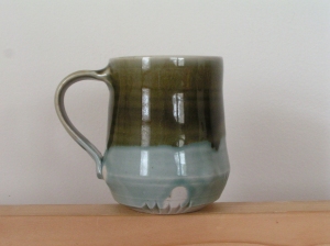 Blue & green carved porcelain mug, 2013 (3)
